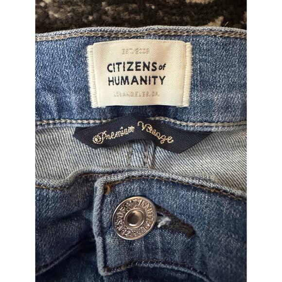 Citizens Of Humanity Isola Cropped Bootcut Frayed Hem Denim Jeans Size 32 - Picture 8 of 11